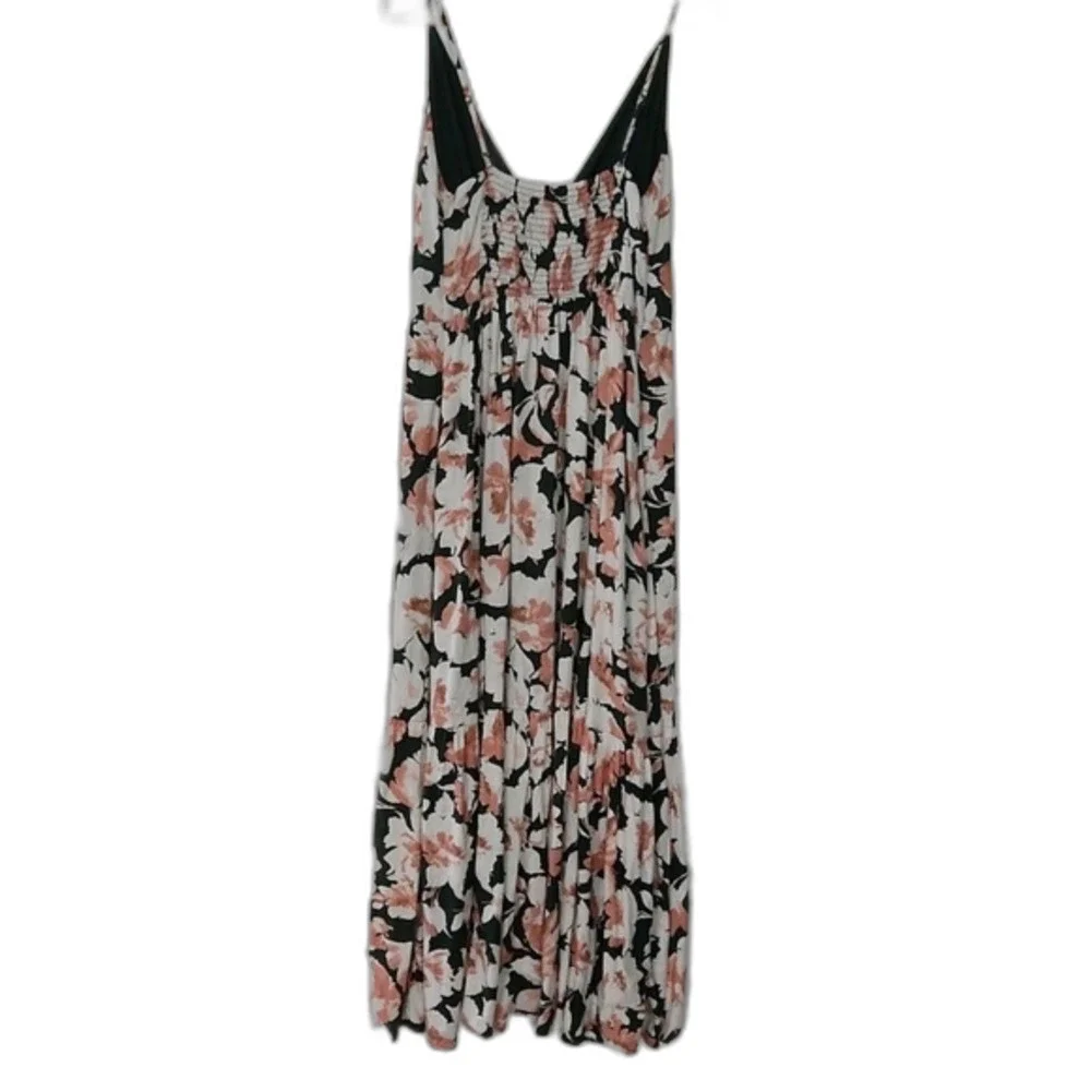 Abercrombie & Fitch Linen Blend Sleeveless Maxi Dress, Multicolor Floral, Size M